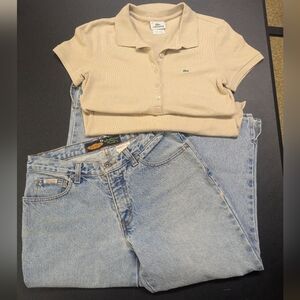 Vintage Bluenote Cropped Jeans With Lactose Polo